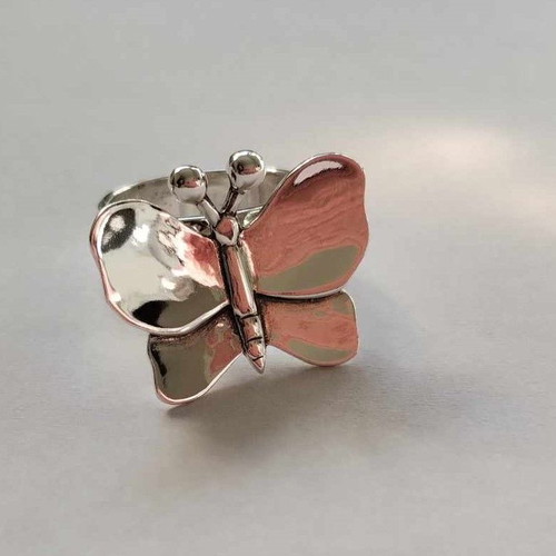 Handmade ring Rotating butterfly silver 925