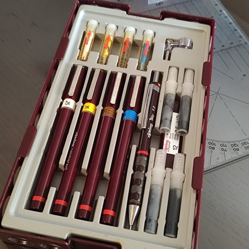 rOtring College Set technical drawing pens new