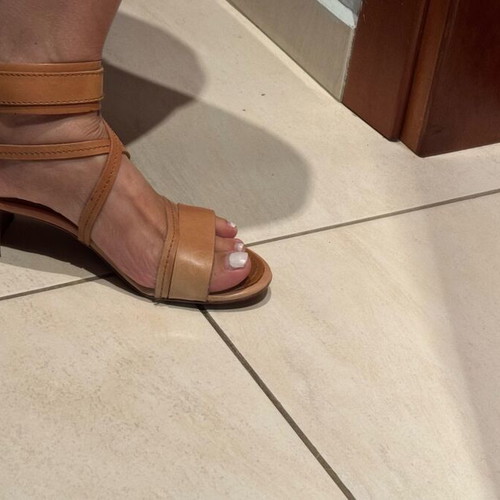 Leather sandals like new, size 38, beige Made In Italia