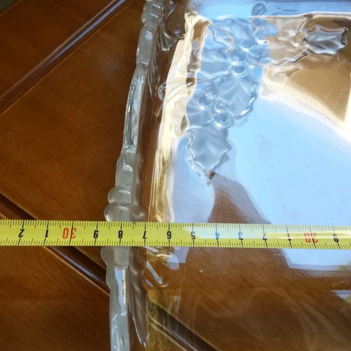 Serving tray used with embossed glass designs