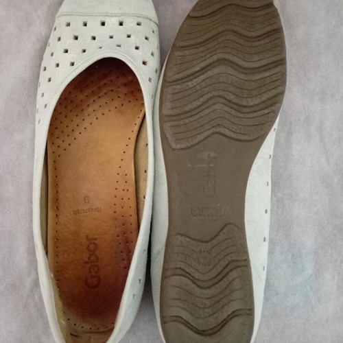 Gabor leather ballerinas gray/silver size 43 used