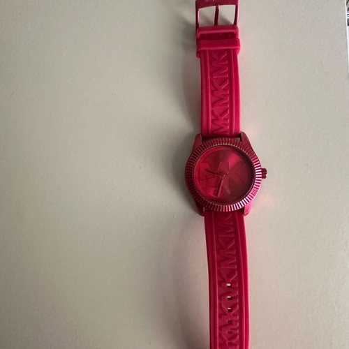 Michael Kors MadDay hot pink silicone band watch like new