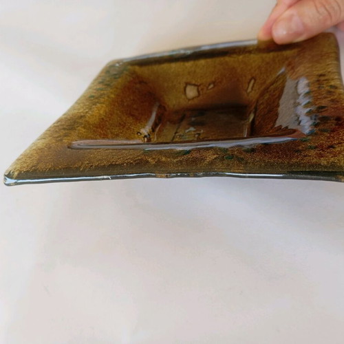 Handmade decorative glass piece new with fusing technique