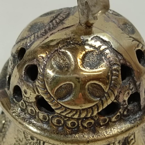 Bronze hanging lamp used with depiction of Saint George
