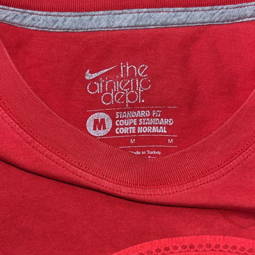 Nike Men T-Shirt red, Athletic Department Beaverton Oregon print, size M, like new