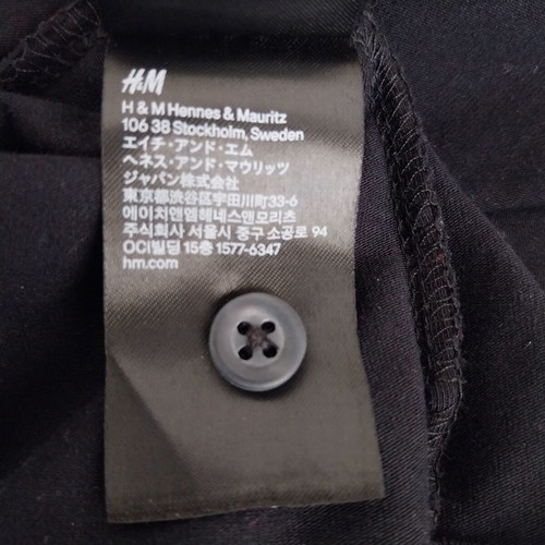 H&M men's cotton polo shirt size S new, black