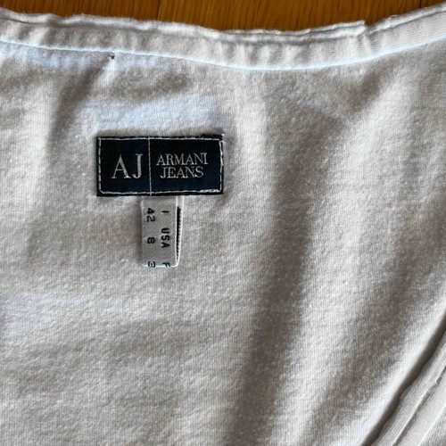 Armani Jeans blouse used, white with gold details, size M