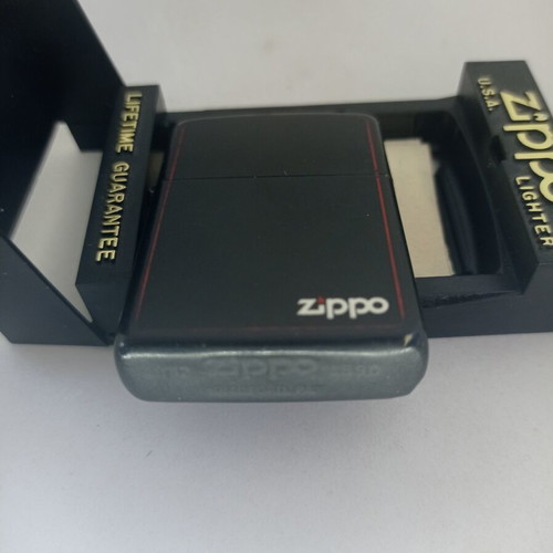 Zippo Classic Black Matte Lighter 218ZB like new with box and documents