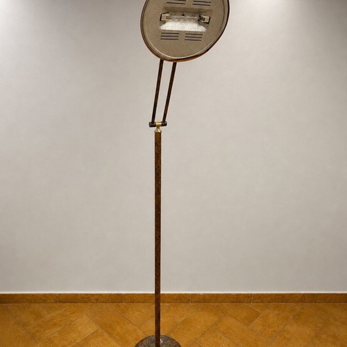 Vintage adjustable floor lamp with bronze details used