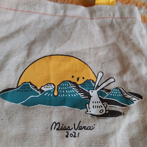 Tote bag Sunny Hills Moon new, beige canvas with long handles