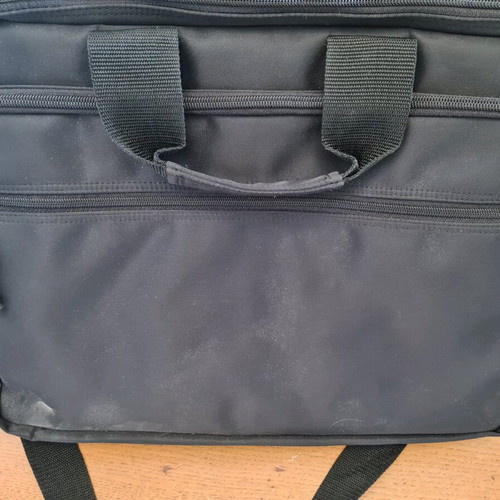 Laptop and document bag used, large with multiple compartments