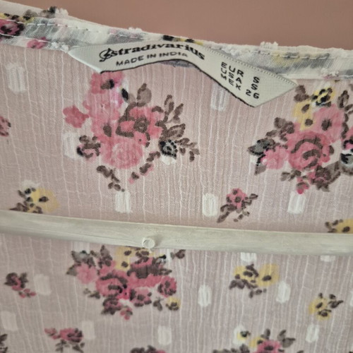 Floral blouse Stradivarius like new, white and pink