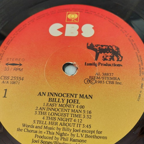 An Innocent Man Billy Joel vinyl used in good condition