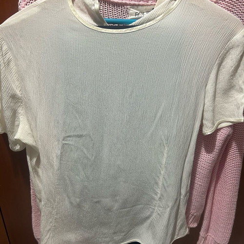 Rococo blouse crepe fabric medium size like new, white