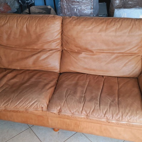 Leather sofa Cierre Imbottiti used, brown, 3 seats
