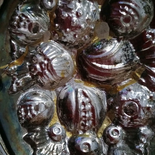decorative fruit bowl with embossed design