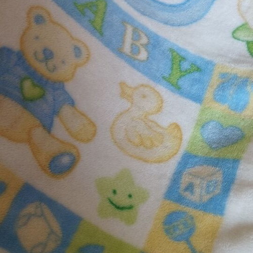 Baby blankets used, set of three, one with zipper sleeping bag
