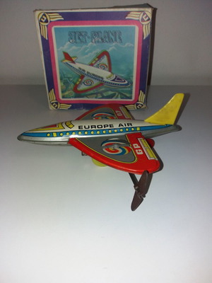 Tin wind-up Jet-Plane (Priftis) new