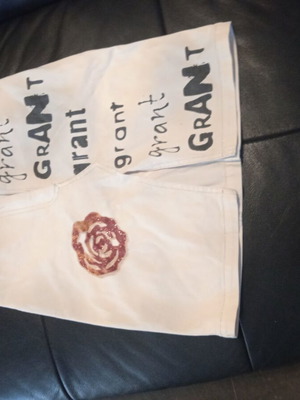 Denim girls' skirt used, short, white with front slit