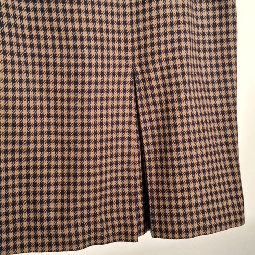 Checked skirt like new, dark brown with blue, alpha line, size L