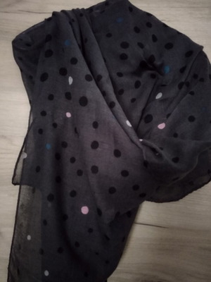 Scarf dark gray polka dot like new