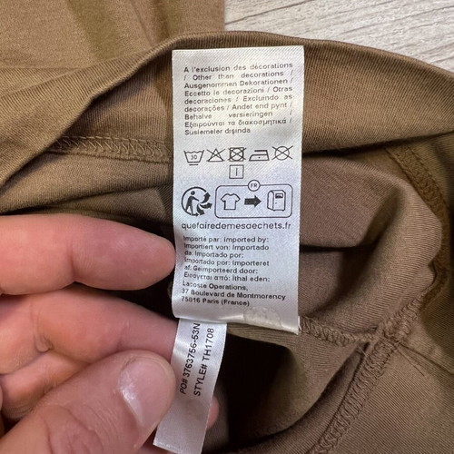 Lacoste Unisex Relaxed Fit T-Shirt Size L Used Khaki Camel