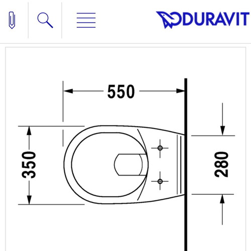 Dune by Duravit wall-hung toilet new with Wondergliss coating
