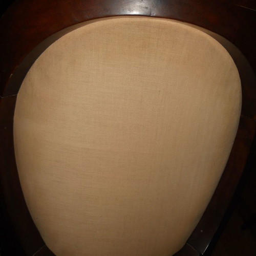 Pair of embroidered carved chairs used, vintage