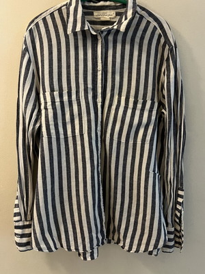 Linen shirt, dark grey and white