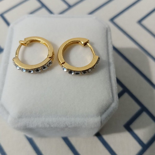 Minimalist women's earrings gold plated in luxury gift box new