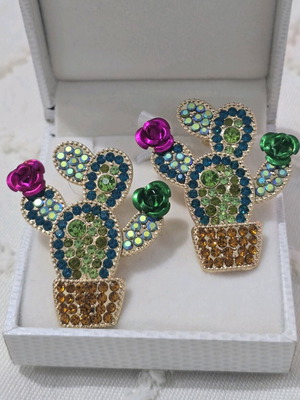 Cactus earrings new, multicolored