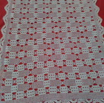 Long rectangular tablecloth like new, beige 1.10x0.35 m