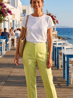 Crop pants lime medium new