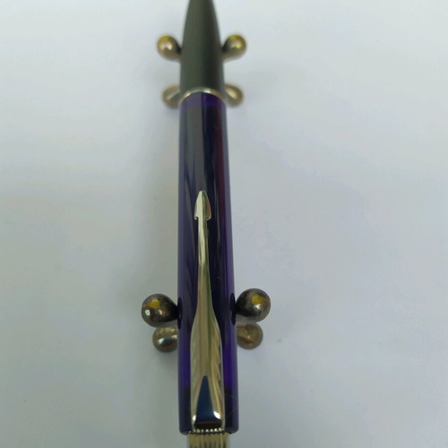 Parker Frontier pen used, dark blue purple color