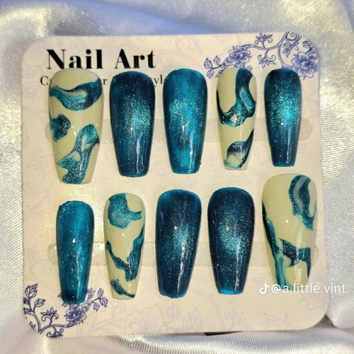 Summer Press On Nails with Application Tools new