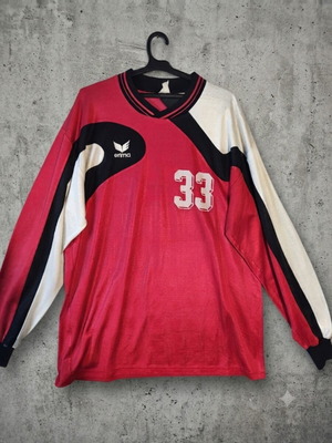 Erima Retro Sports Jersey Long Sleeve Black White Red Number 33 L/XL Like New