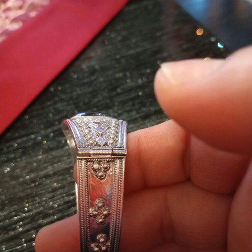 Silver 950 Byzantine Style Bracelet with Hematite Stone like new