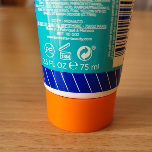 Lancaster body sunscreens used, 75ml and 15ml, spf30
