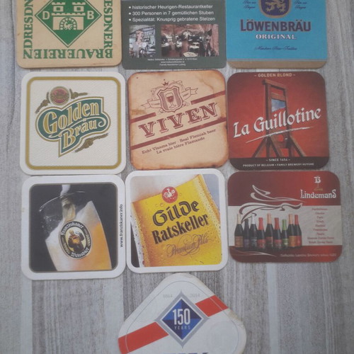Beer Coasters used, set of 10 No 19
