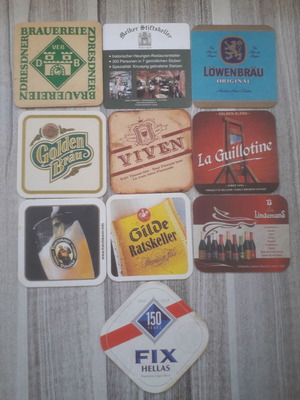 Beer Coasters used, set of 10 No 19