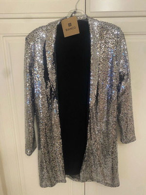 Silver jacket with sequins new, long