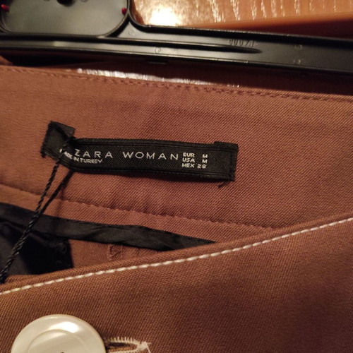 Zara pants new, light brown with ecru outer seam size M