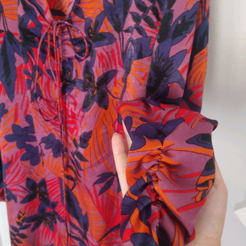 Mini dress Zara satin-type caftan Large like new