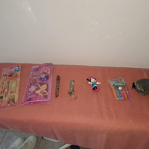 Various pencils and sharpeners with keychain and wallet new