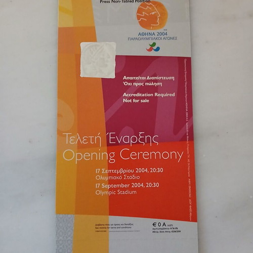 Athens 2004 Paralympic Games Opening Ceremony Ticket new