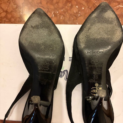 Gianna Kazakou leather sling back heels used, black