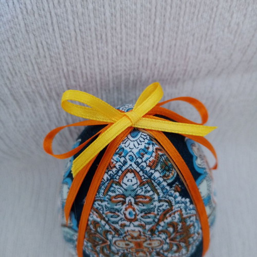 Decorative egg blue paisley used, Easter decor
