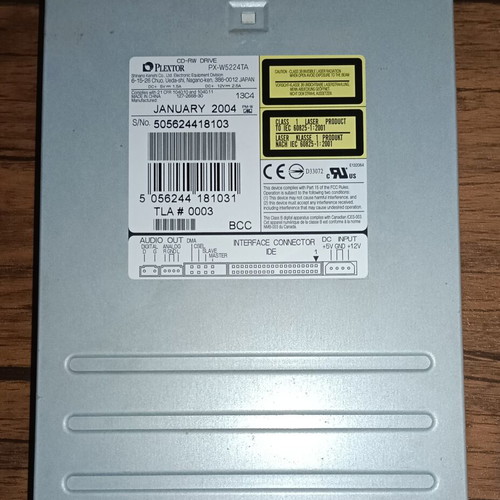 Plextor PlexWriter PX-W5224TA CD-RW drive used, excellent condition