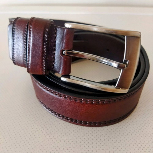 Leader leather belt like new, dark burgundy 115 cm