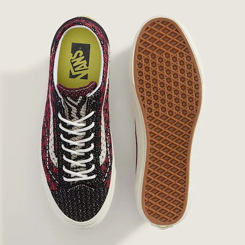 Vans Engineered Knit Premium Old Skool Shoe Geo Check Bordeaux Red size 43 new